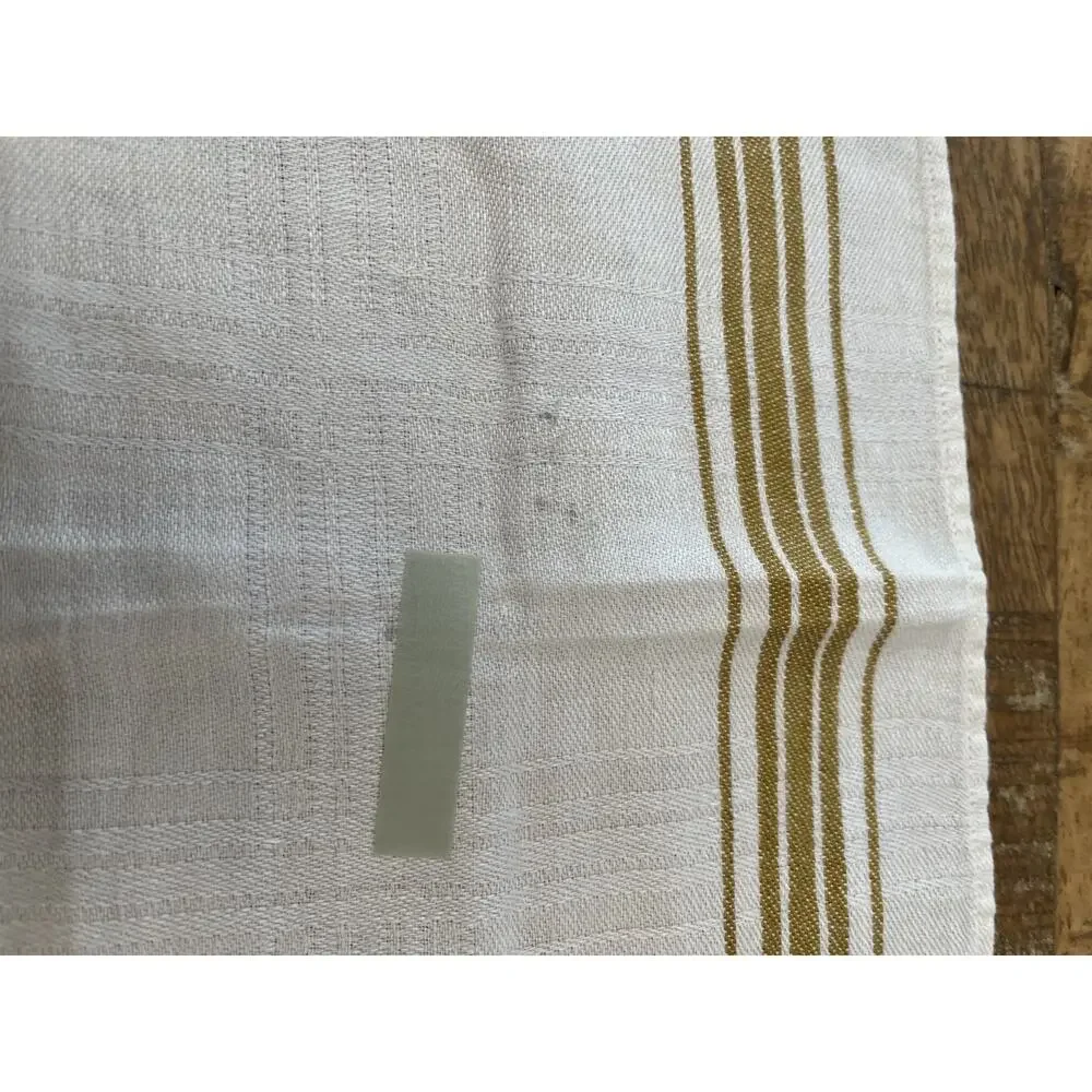 White & Butterscotch Plaid Cotton Napkins 12